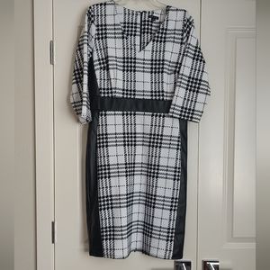 White and Black Plaid Dress